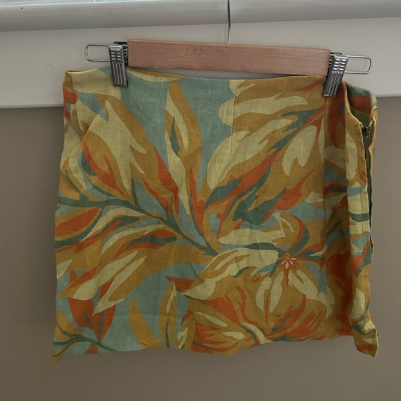 NWT ONE MILE THE LABEL JESSICA TOP AND MINI SKIRT PALM SET PRINT - Picture 7 of 14